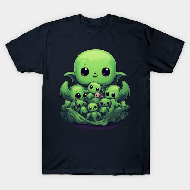 Kawaii Cthulhu and Baby Abominations T-Shirt by DeesDeesigns